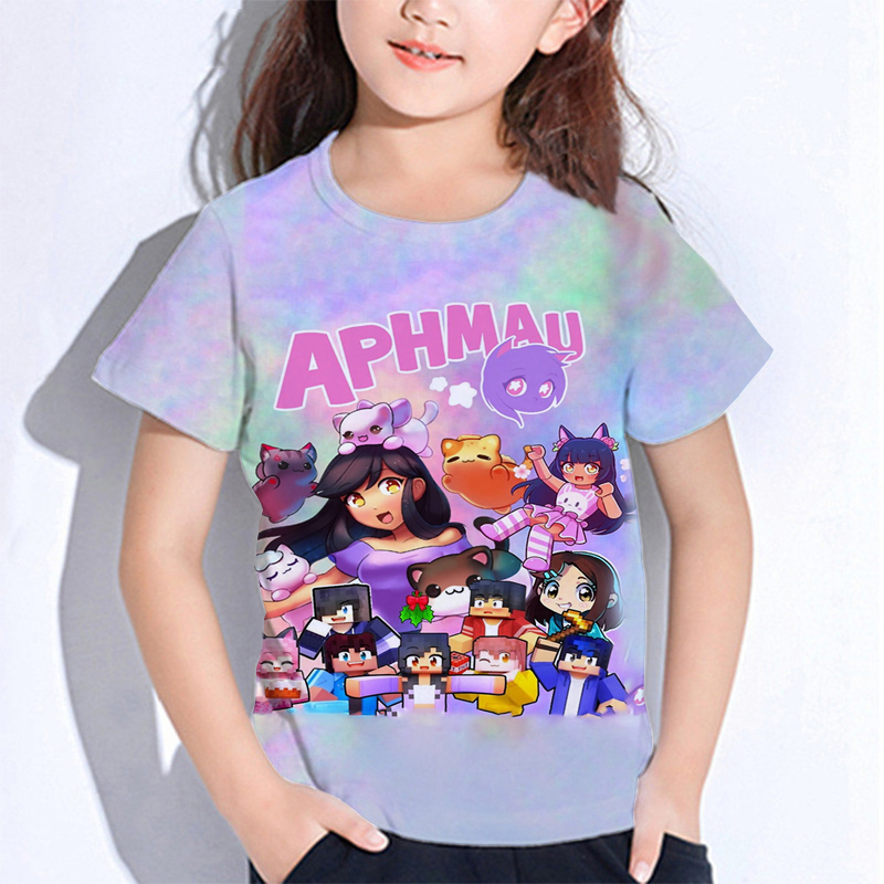 Baby Clothing For Sale - Aphmau-Crianças Meows Cat Cartoon T Shirts,