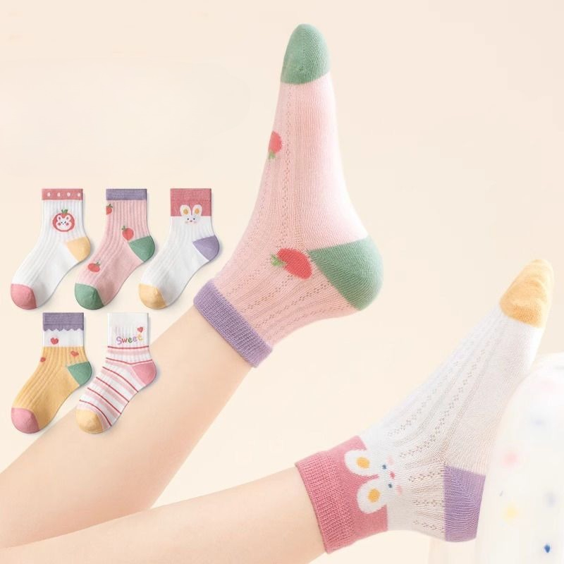 Baby Clothing Knitting Patterns - Meias infantis de algodão, 5 pares/lote,